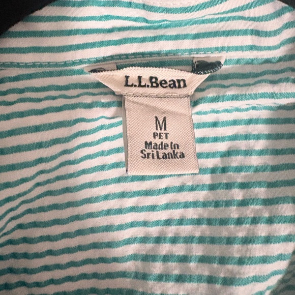 L.L. Bean Teal Striped Shirt - Picture 3 of 5